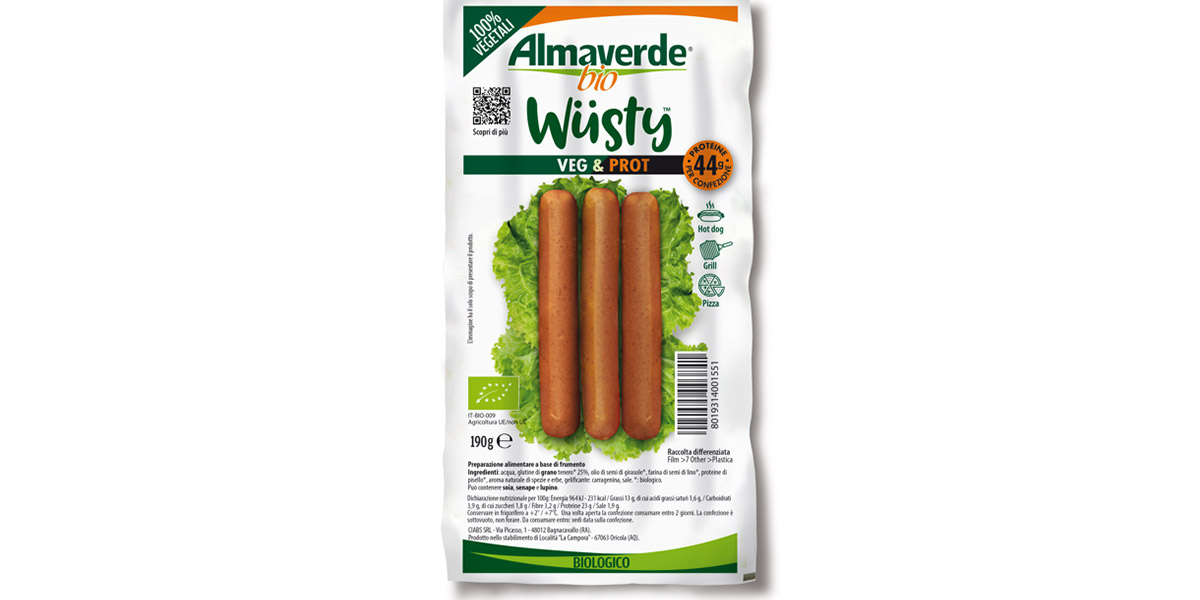 Novità da Almaverde Bio: arriva Wüsty, il nuovo würstel vegetale